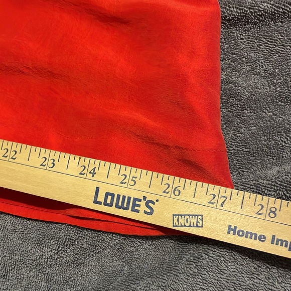 Eileen Fisher 100% silk Caftan Top. Lovely bright orange, red color. Size SP - Picture 12 of 16